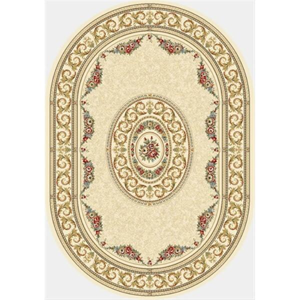 Dynamic Rugs Ancient Garden 2 ft. 7 in. x 4 ft. 7 in. Oval 57226-6464 Rug - Ivory ANOV35572266464